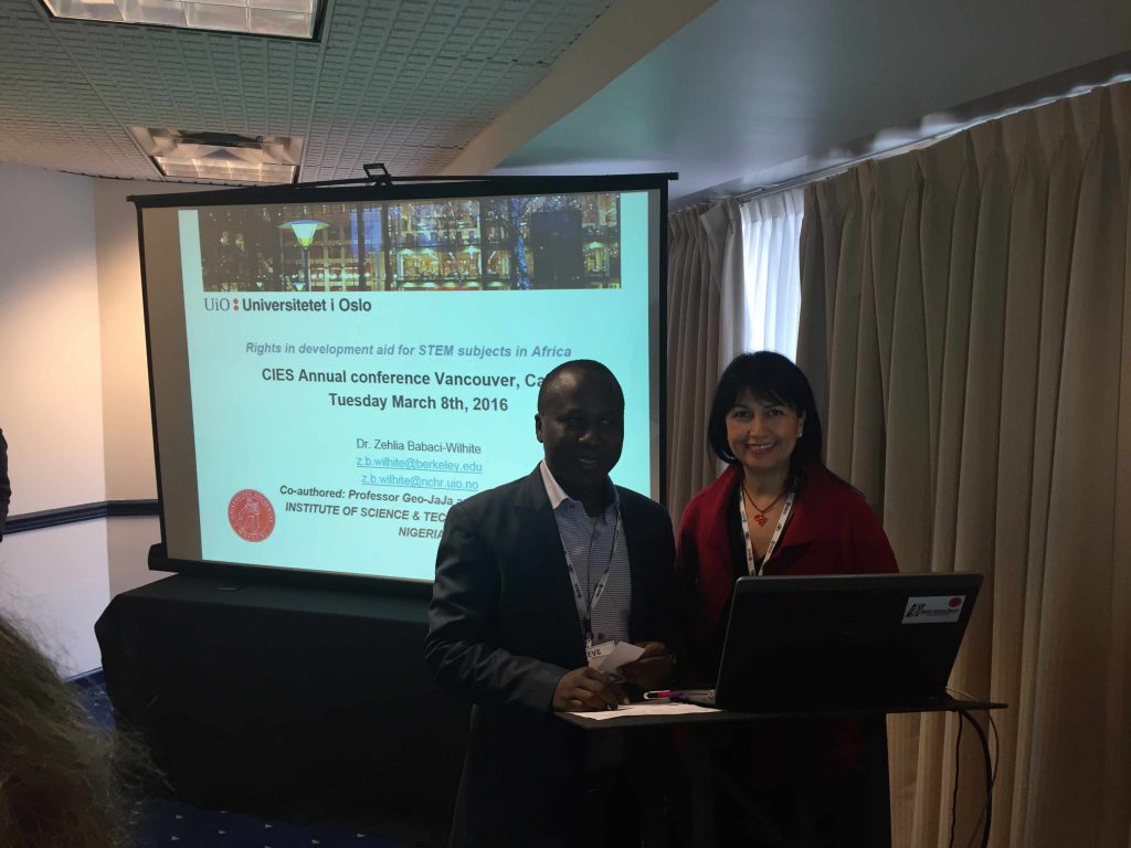 Prof Steve Azaiki and Prof Zehlia Babaci-Wilhite at the CIES conference vancuover in March 2016